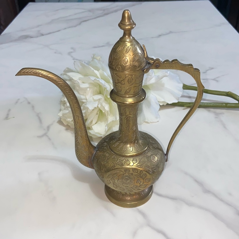 Vintage Brass Pitcher Jug from India decorative